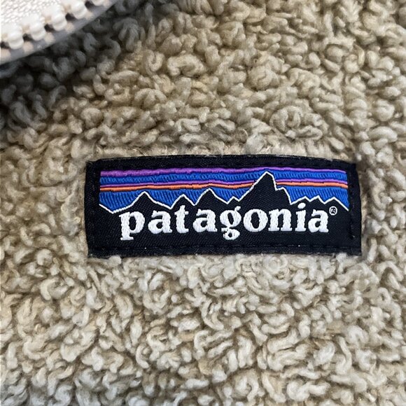 Patagonia Los Gatos 1/4 Zip Pullover SZ Medium Fleece Jacket Logo Tan Beige - Picture 8 of 13